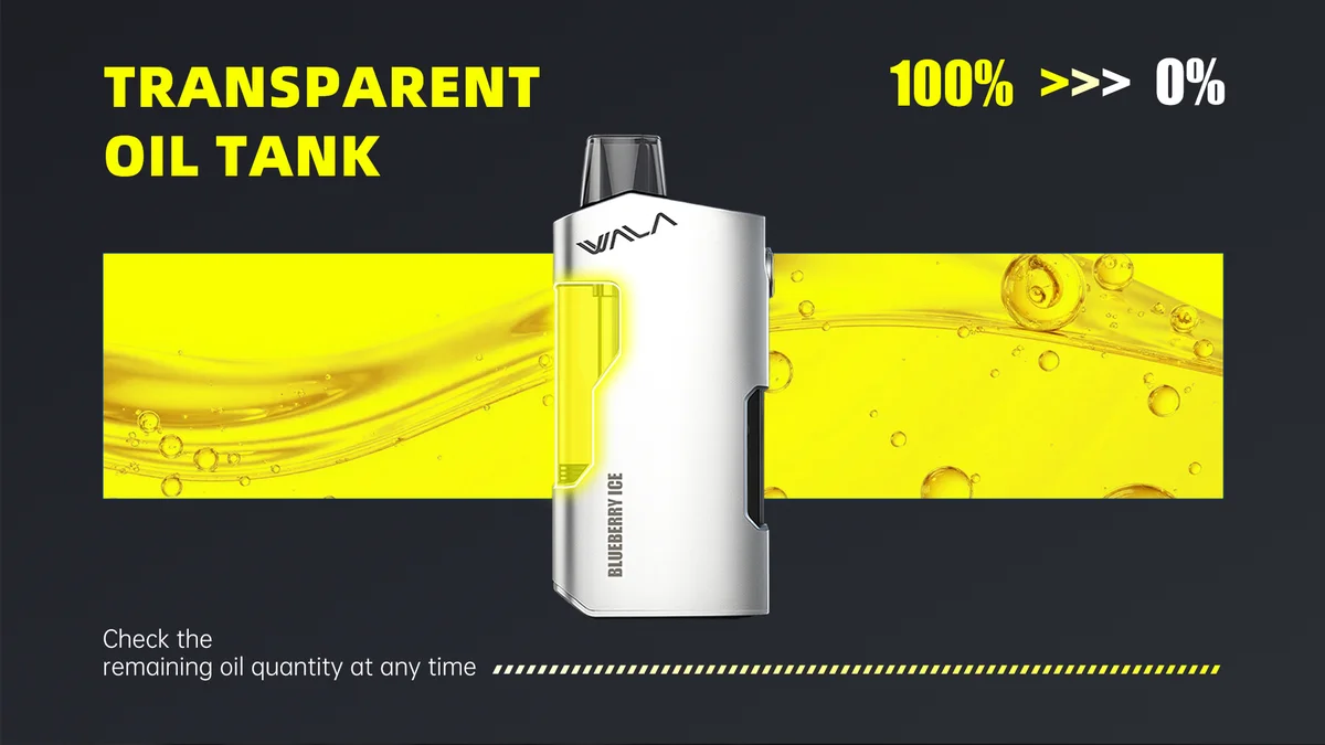 WALA YO 18000 transparent oil tank check remaining e-liquid